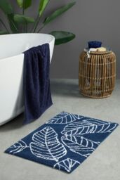 Fusion 'Matteo' 100% Cotton Bath Mat in Navy