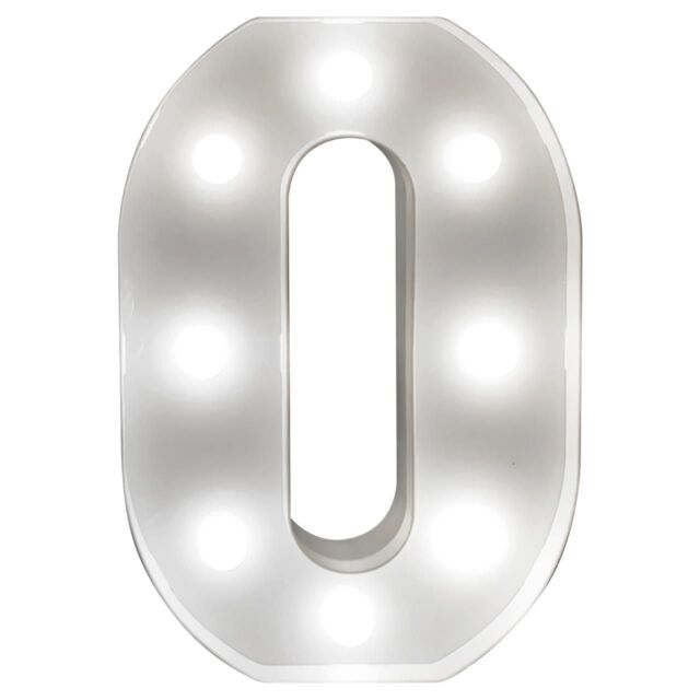 mysmartbuy Battery Powered 3D Letter O LED Light - Freestanding or Wall Mounted Alphabet Lighting Home or Party Decoration - H22 x W14 x D3cm in White - image 1