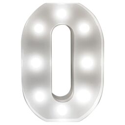 mysmartbuy Battery Powered 3D Letter O LED Light - Freestanding or Wall Mounted Alphabet Lighting Home or Party Decoration - H22 x W14 x D3cm in White - thumbnail 1