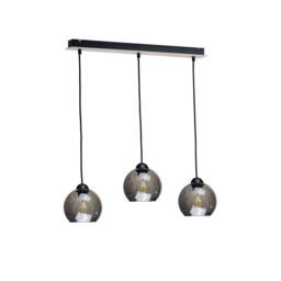 Netlighting Wood Bar Pendant Ceiling Light Black 60cm 3x E27