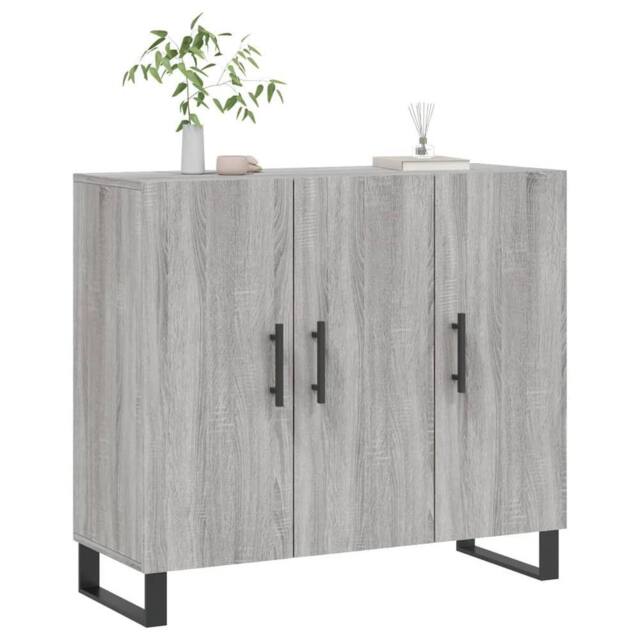 Berkfield Home Sideboard Grey Sonoma 90x34x80 cm Engineered Wood - Size: 90 x 34 x 80 cm - image 1