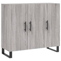 Berkfield Home Sideboard Grey Sonoma 90x34x80 cm Engineered Wood - Size: 90 x 34 x 80 cm - thumbnail 3