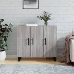 Berkfield Home Sideboard Grey Sonoma 90x34x80 cm Engineered Wood - Size: 90 x 34 x 80 cm - thumbnail 2