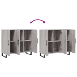 Berkfield Home Sideboard Grey Sonoma 90x34x80 cm Engineered Wood - Size: 90 x 34 x 80 cm - thumbnail 9