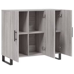 Berkfield Home Sideboard Grey Sonoma 90x34x80 cm Engineered Wood - Size: 90 x 34 x 80 cm - thumbnail 5
