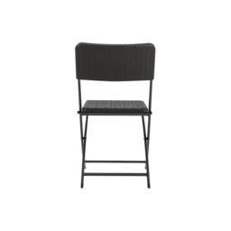 Living and Home Set of 2 Outdoor Rattan Plastic Folding Chairs in Black - thumbnail 8