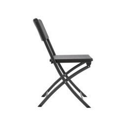 Living and Home Set of 2 Outdoor Rattan Plastic Folding Chairs in Black - thumbnail 9