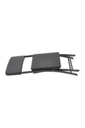 Living and Home Set of 2 Outdoor Rattan Plastic Folding Chairs in Black - thumbnail 2