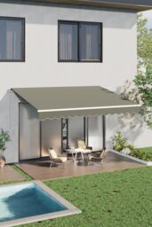 Garden Sanctuary Outdoor Retractable Patio Awning Canopy for Window & Door in Grey - Size: Small - thumbnail 2