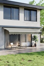 Garden Sanctuary Outdoor Retractable Patio Awning Canopy for Window & Door in Grey - Size: Small - thumbnail 1