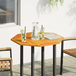 Berkfield Home Table Top 80x80x2.2 cm Octagonal Solid Wood Acacia in Brown - thumbnail 2