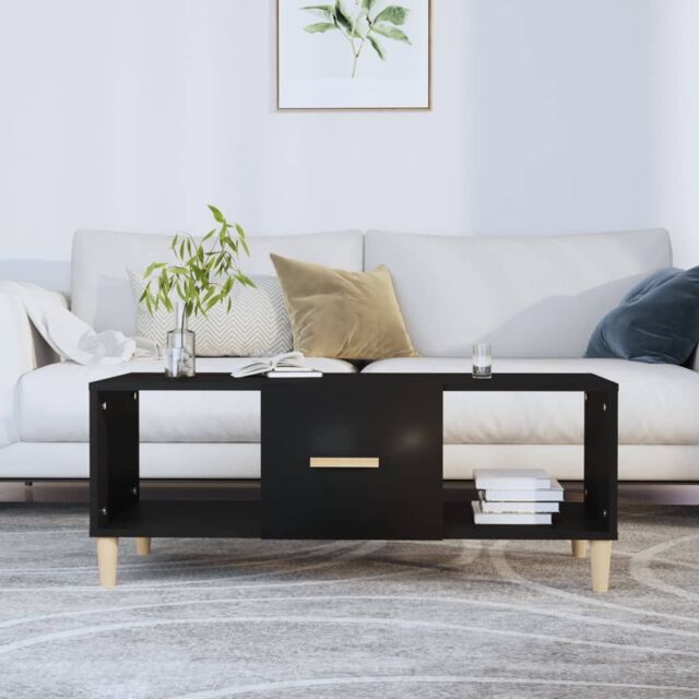 Berkfield Home Coffee Table Black 102x50x40 cm Engineered Wood - Size: 102 x 50 x 40 cm - image 1