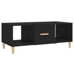 Berkfield Home Coffee Table Black 102x50x40 cm Engineered Wood - Size: 102 x 50 x 40 cm - thumbnail 2