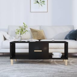 Berkfield Home Coffee Table Black 102x50x40 cm Engineered Wood - Size: 102 x 50 x 40 cm - thumbnail 1