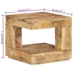 Berkfield Home Coffee Table 45x45x40 cm Solid Wood Mango - Size: 45 x 45 x 40 cm - thumbnail 7
