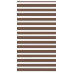 Berkfield Home Elegant Zebra Blind Brown 125x200 cm Fabric Width 120.9 cm Polyester - thumbnail 2