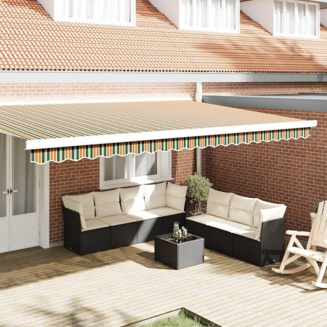 Berkfield Home Awning Valance for 5 m Frame Green & Yellow 4.8 x 0.2 m - image 1