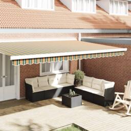 Berkfield Home Awning Valance for 5 m Frame Green & Yellow 4.8 x 0.2 m - thumbnail 1