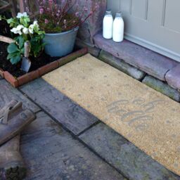 Artsy Mats Grey Oh Hello Spotty Patio Doormat in Beige - Size: 40 cm x 120 cm - thumbnail 2