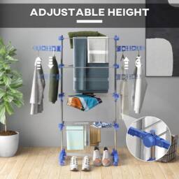 Havendro 4-Tier Large Clothes Airer Stainless Steel Clothes in Blue - thumbnail 4