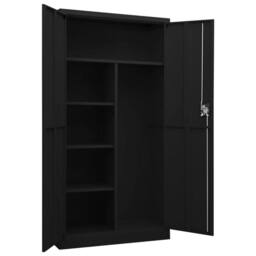 Berkfield Home Locker Cabinet Black 90x40x180 cm Steel - Size: 90 x 40 x 180 cm - thumbnail 5