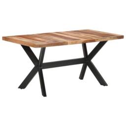 Berkfield Home Sturdy Dining Table 160x80x75 cm Solid Wood with Honey Finish in Brown - Size: 160 x 80 x 75 cm - thumbnail 9