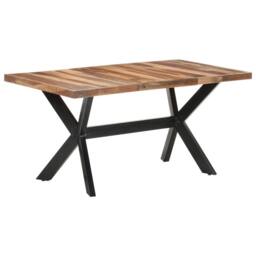 Berkfield Home Sturdy Dining Table 160x80x75 cm Solid Wood with Honey Finish in Brown - Size: 160 x 80 x 75 cm - thumbnail 8