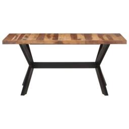 Berkfield Home Sturdy Dining Table 160x80x75 cm Solid Wood with Honey Finish in Brown - Size: 160 x 80 x 75 cm - thumbnail 3