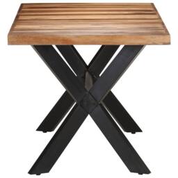Berkfield Home Sturdy Dining Table 160x80x75 cm Solid Wood with Honey Finish in Brown - Size: 160 x 80 x 75 cm - thumbnail 1