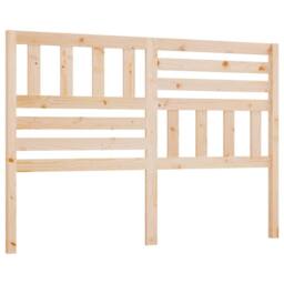 Berkfield Home Bed Headboard 126x4x100 cm Solid Wood Pine in Natural - Size: 126 x 4 x 100 cm - thumbnail 1