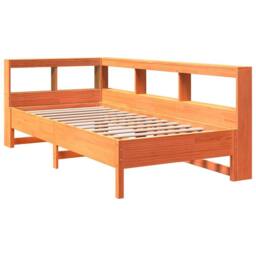 Berkfield Home Bookcase Bed without Mattress Wax Brown 90x190 cm Solid Wood Pine - thumbnail 4