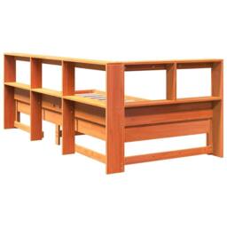 Berkfield Home Bookcase Bed without Mattress Wax Brown 90x190 cm Solid Wood Pine - thumbnail 9