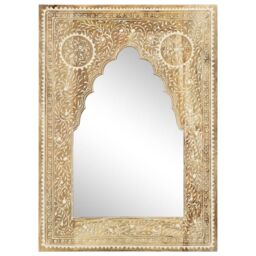 Berkfield Home Hand Painted Mirror 40x55 cm Solid Mango Wood in Brown