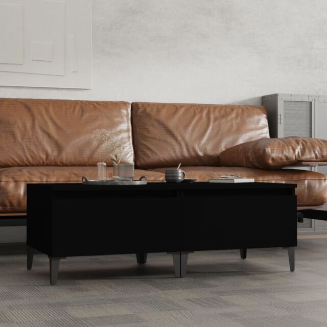Berkfield Home Side Tables 2 pcs Black 50x46x35 cm Engineered Wood - Size: 50 x 46 x 35 cm - image 1