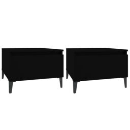 Berkfield Home Side Tables 2 pcs Black 50x46x35 cm Engineered Wood - Size: 50 x 46 x 35 cm - thumbnail 2