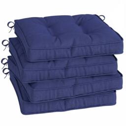 OUTSUNNY 42 x 42cm Replacement Garden Seat Cushion Pad with Ties, Dark Blue - Size: 42 x 42 cm - thumbnail 2