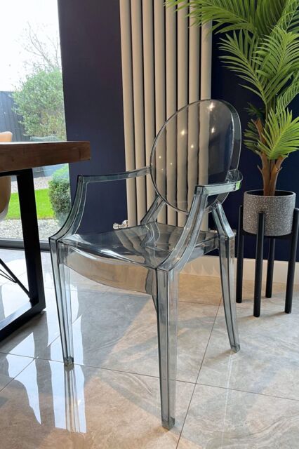 Fusion Living Ghost Style Plastic Louis Armchair in Clear - image 1