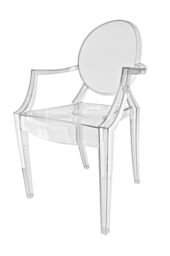 Fusion Living Ghost Style Plastic Louis Armchair in Clear - thumbnail 2