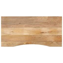 Berkfield Home Desk Top with Curve 110x60x2.5 cm Solid Wood Rough Mango in Brown - thumbnail 2