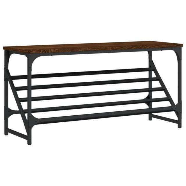 Berkfield Home Shoe Rack Brown Oak 90x30x45 cm Engineered Wood - Size: 90 x 30 x 45 cm - image 1