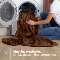 LIVIVO Electric Heated Blanket in Chocolate - Size: 130 cm x 160 cm - thumbnail 7