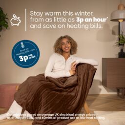 LIVIVO Electric Heated Blanket in Chocolate - Size: 130 cm x 160 cm - thumbnail 2