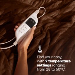 LIVIVO Electric Heated Blanket in Chocolate - Size: 130 cm x 160 cm - thumbnail 3