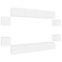 Berkfield Home 8 Piece TV Cabinet Set White Engineered Wood - thumbnail 2