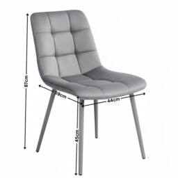 KOSY KOALA Round Glass Dining Table With 4 grey velvet Chairs Dining Furniture - thumbnail 6