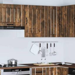Berkfield Home Kitchen Wall Cabinet Lucca Smoked Oak Engineered Wood in Brown - thumbnail 4