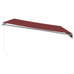 Berkfield Home Manual Retractable Awning with LED Burgundy 450x350 cm in Red - thumbnail 5