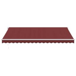 Berkfield Home Manual Retractable Awning with LED Burgundy 450x350 cm in Red - thumbnail 4