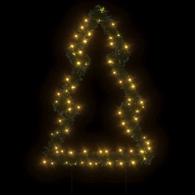 Berkfield Home Green Christmas Light Decoration with Spikes Tree 80 LEDs 60 cm - image 1