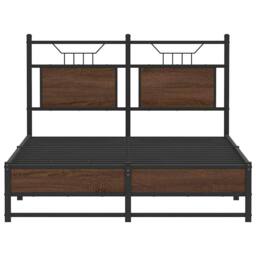 Berkfield Home Bed Frame without Mattress Brown Oak 120x200 cm Engineered Wood - Size: Small Double - thumbnail 6